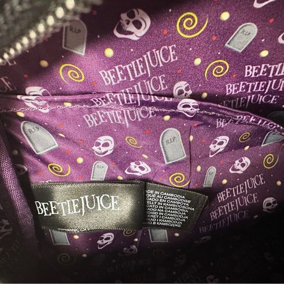 Loungefly Beetlejuice Icons Vegan Leather Mini Backpack & Wallet Set -NWT - Picture 5 of 13